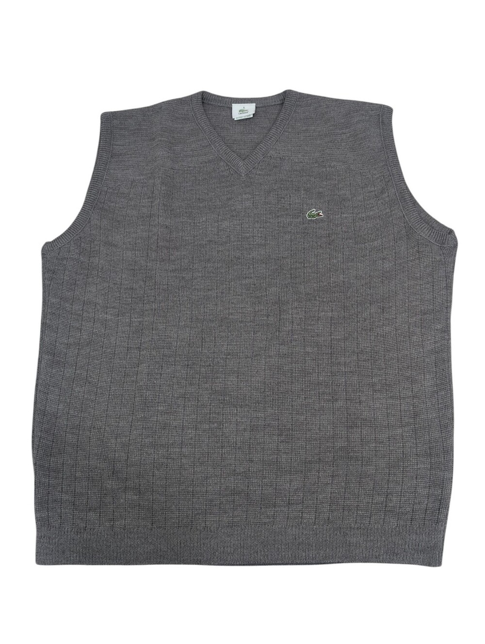 Lacoste Sweater Vest, Gray, Made In France, Wool Blend, Men's Size 8 (US XL ?)